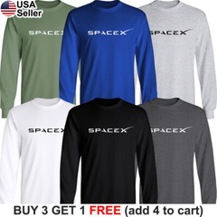 SpaceX Long T-Shirt Space X Exploration Aerospace NASA Elon Musk Men