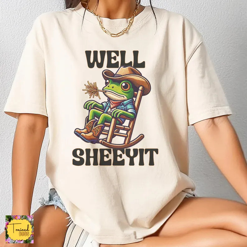 Well Sheeyit Frog Cowboy Funny Comfort Tee gallery