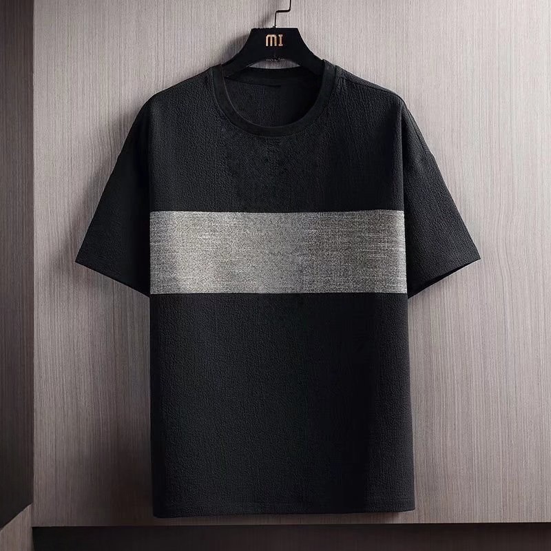New Men’s Polyester Fiber Plain Crew Neck Ice Silk Short Sleeves T-Shirt M-3XL
