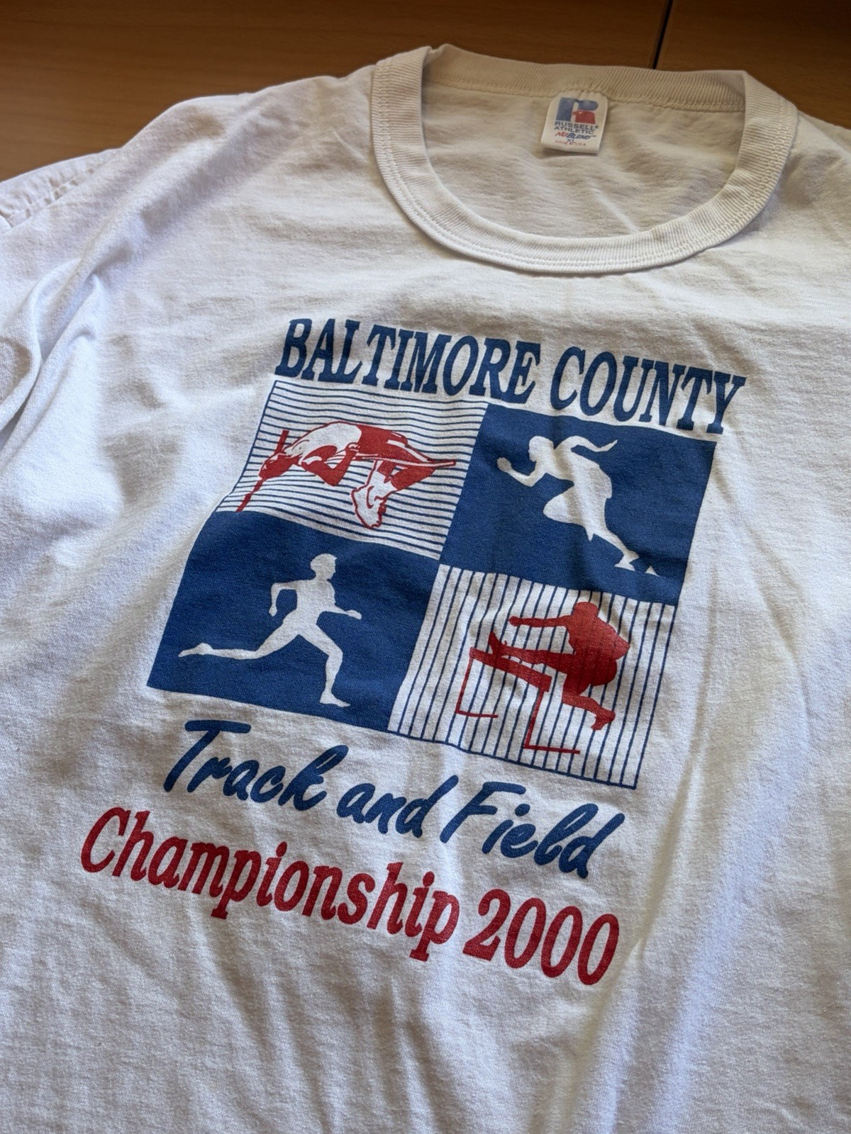 Baltimore County Track & Field 2000 Russell Athletics NuBlend XL T Shirt VTG