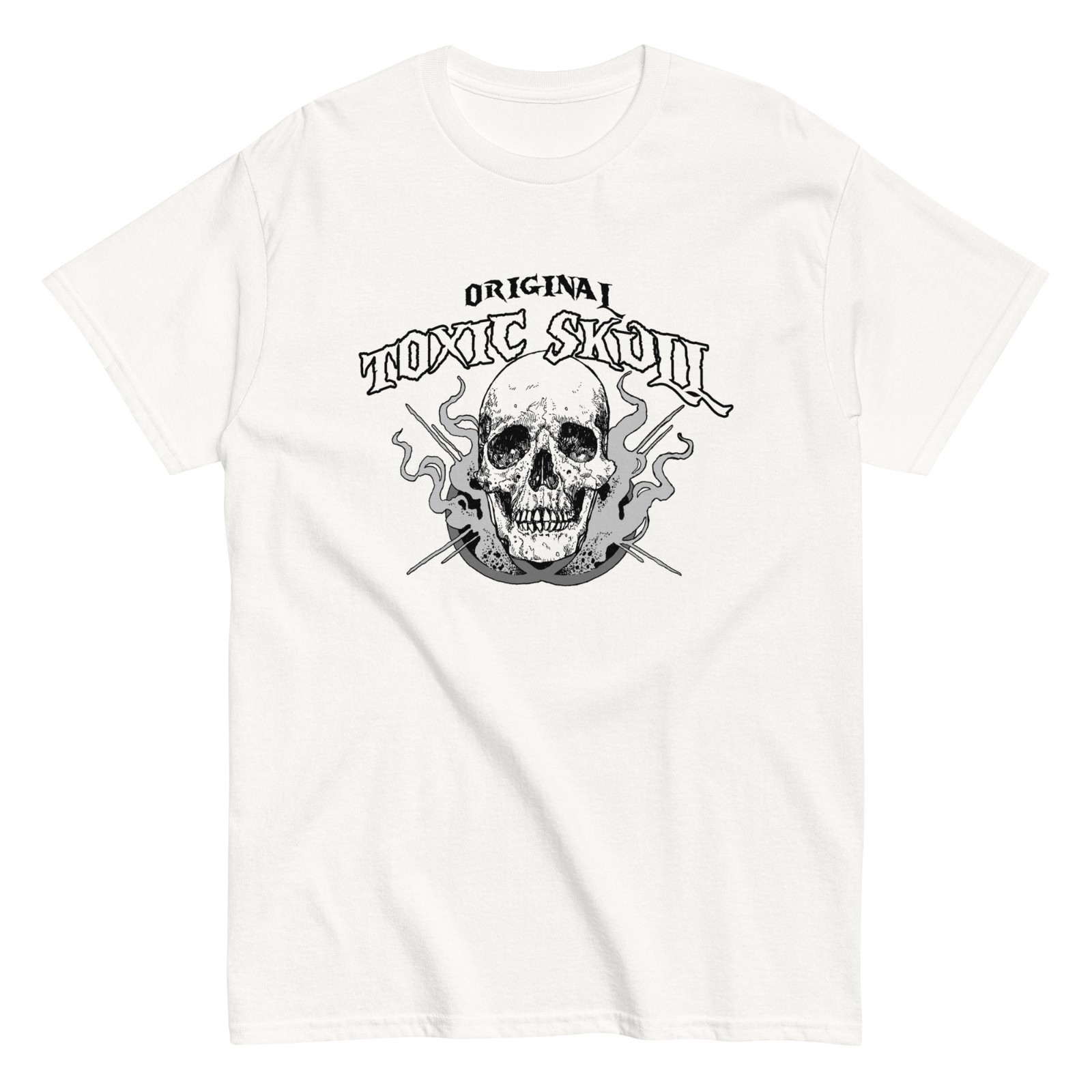 New Mens White Trendy T-Shirt "Original Toxic Skull" Streetwear S, M, L, XL, 2XL gallery