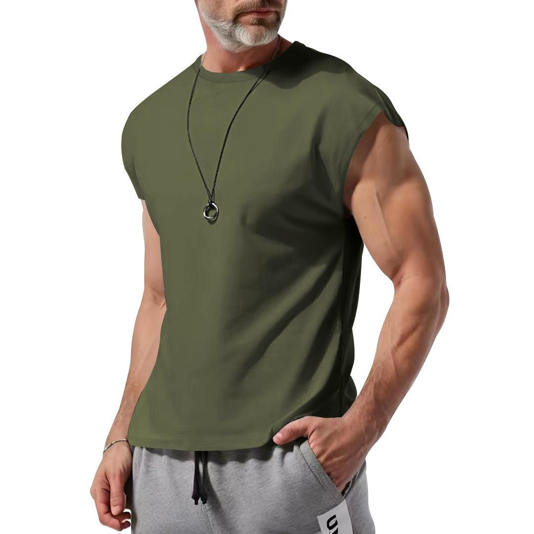 Cross-border Men’s Clothing Summer New Sleeveless T-shirt Youth Casual Loose
