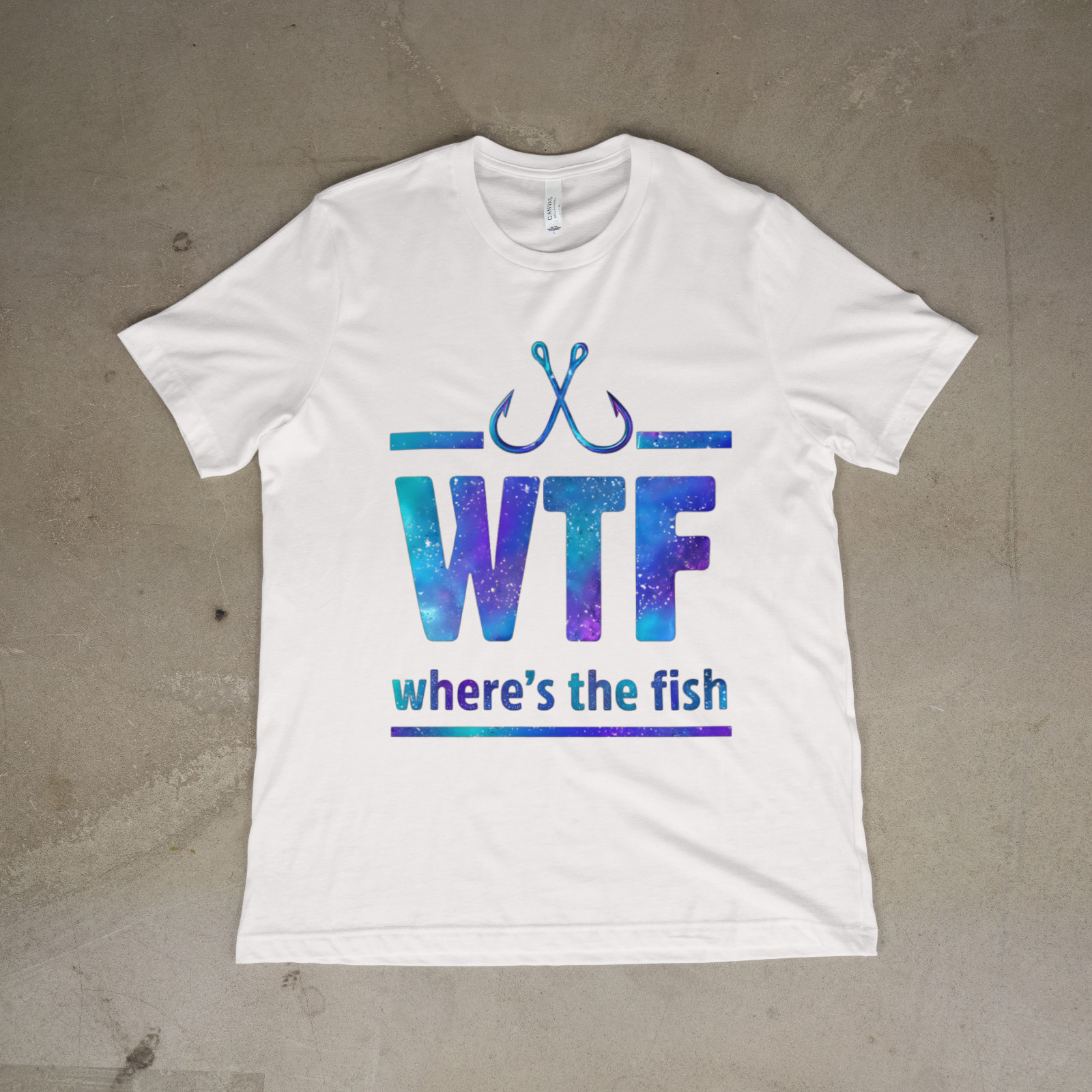 WTF Where’s the Fish Funny Fishing Shirt Angler Meme Graphic T-Shirt gallery
