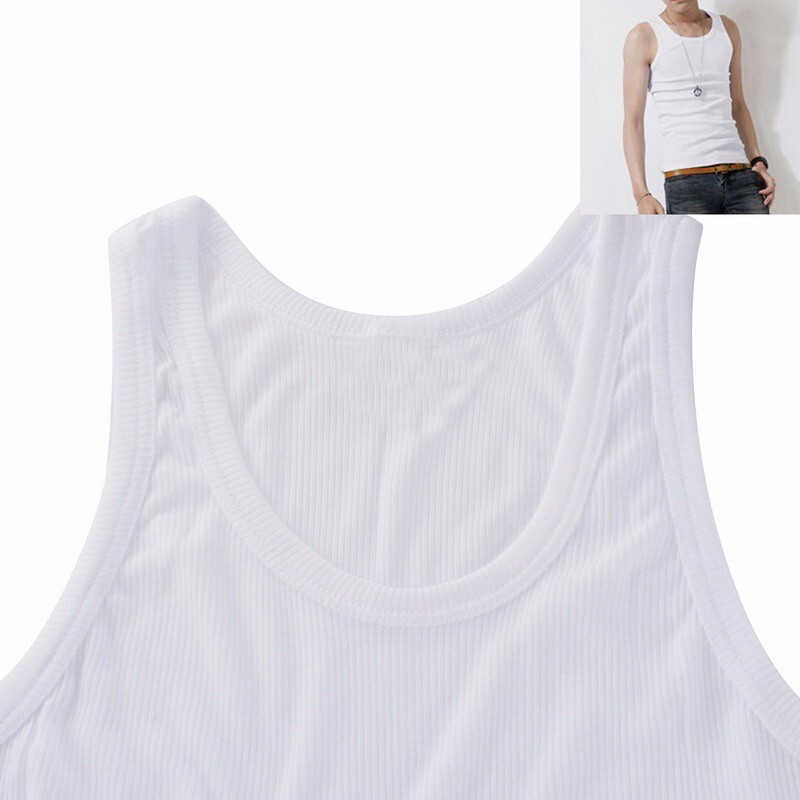 3-6 Packs Mens 100% Cotton Tank Top A-Shirt Wife-Beater Undershirt Ribbed White gallery