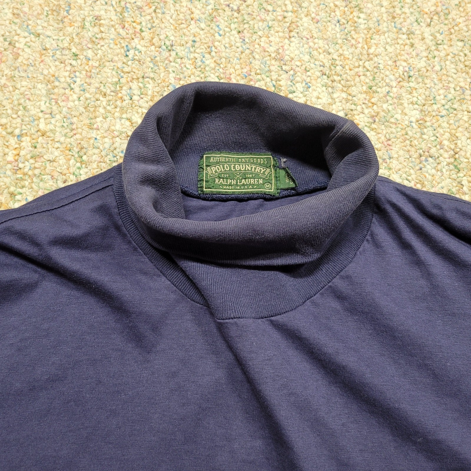 Polo Country Ralph Lauren Shirt Mens Medium Blue Turtleneck Pullover Long Sleeve gallery
