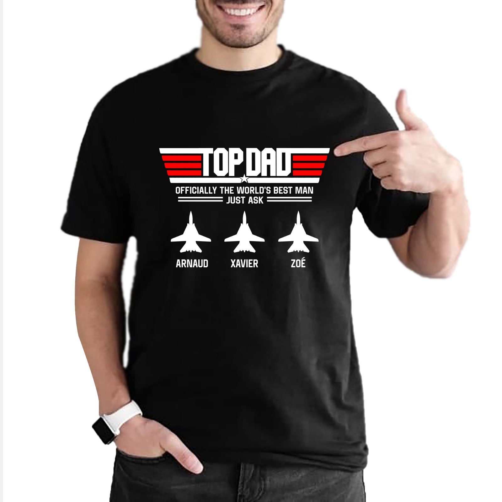 Custom Top Dad Tee, Official The World's Best Dad Tee, Father's Day Gift gallery