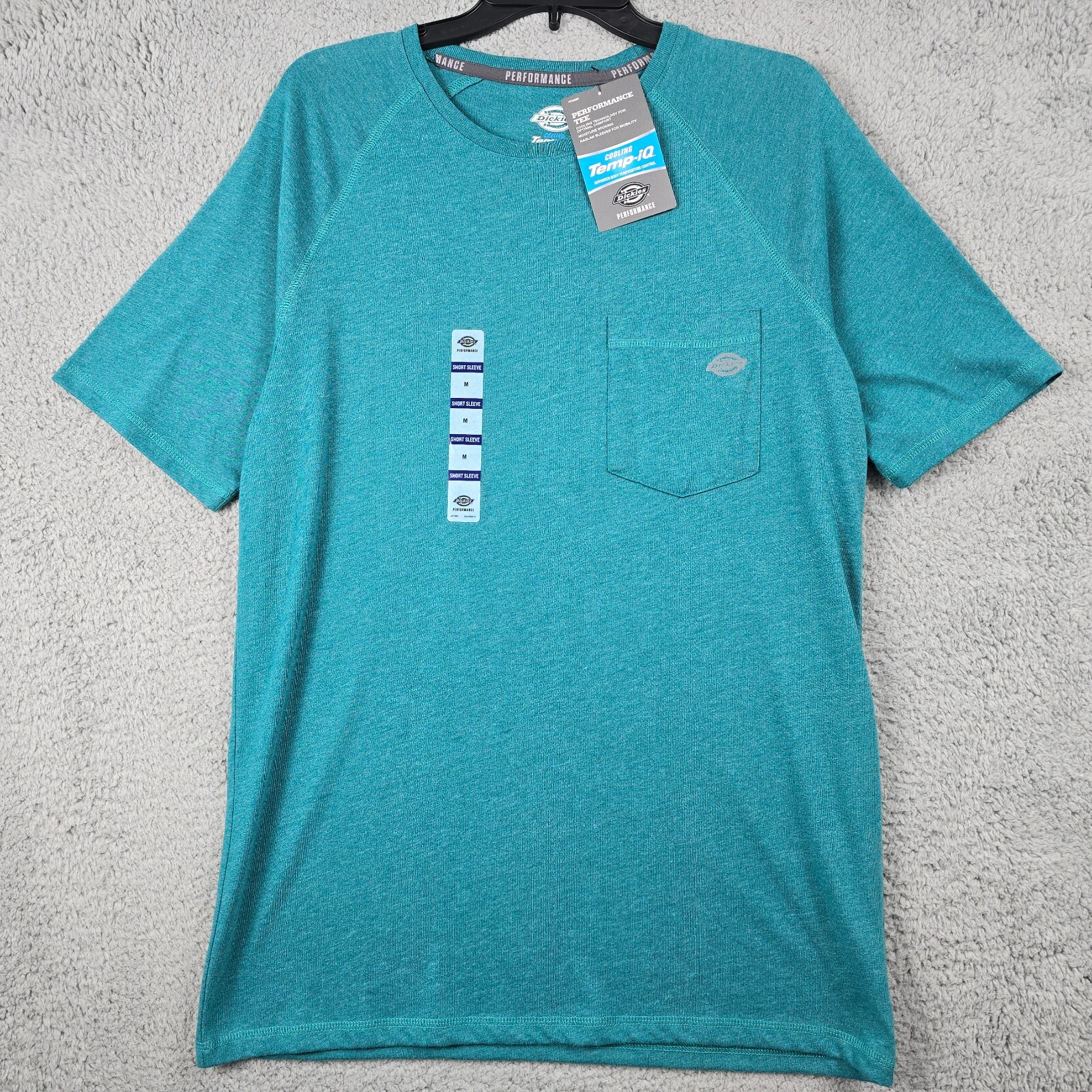 DICKIES FAST DRY Shirt MENS MEDIUM BLUE TEAL OUTDOORS WORKWEAR Cooling UV NWT