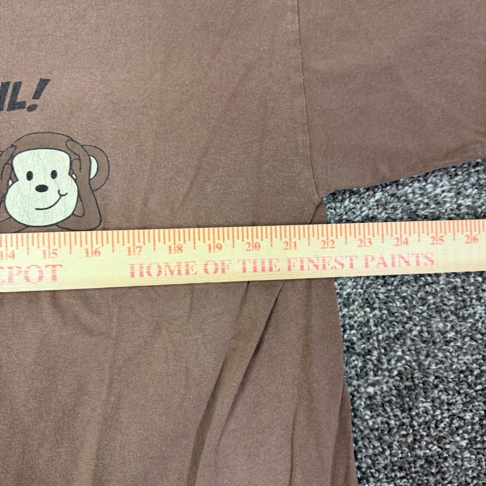 Gildan Ultra Cotton Mens XL Brown Three Wise Monkeys Graphic T-Shirt Tee gallery