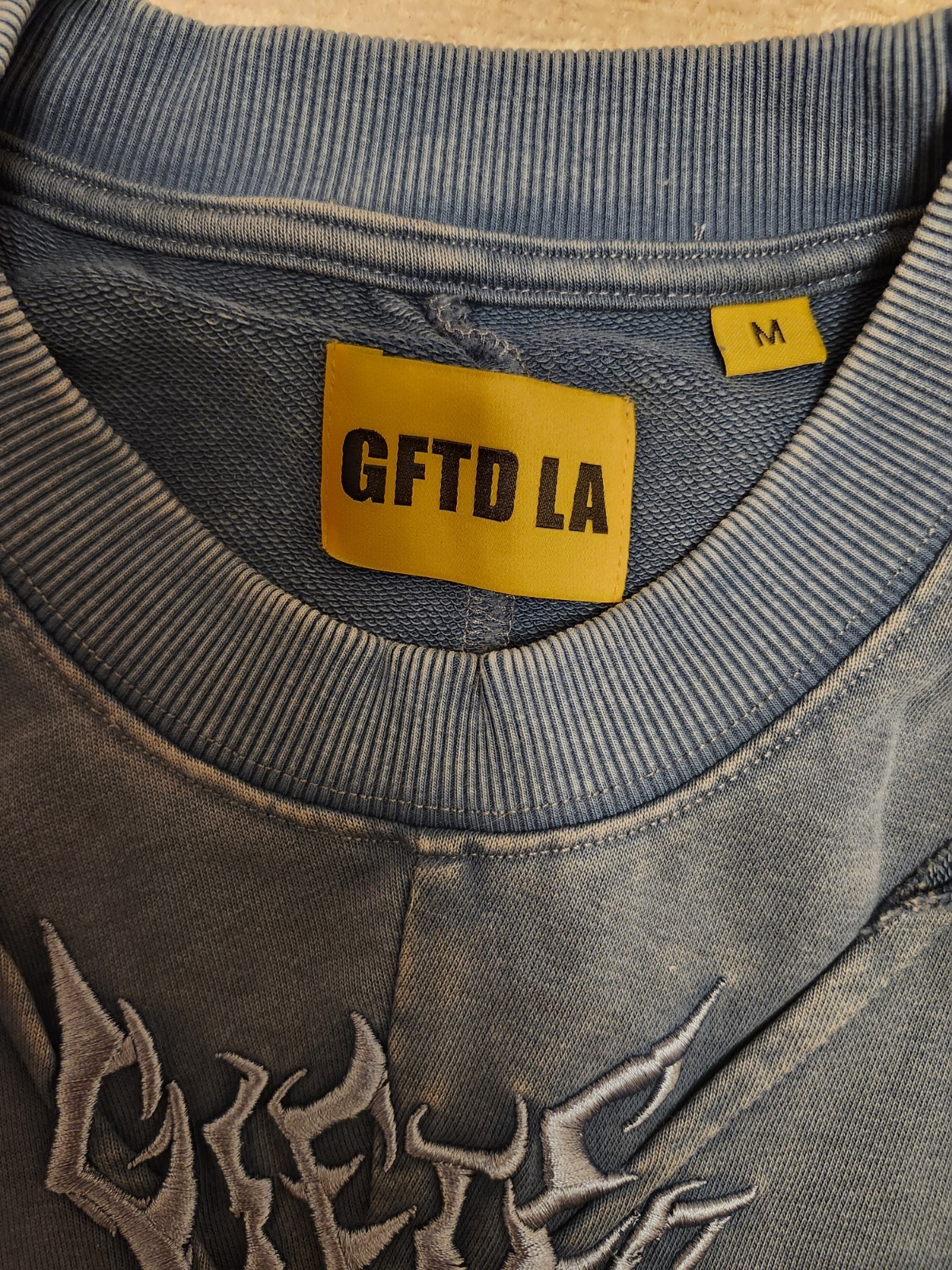 GFTD LA Men’s Blue Textured Front Web Tshirt-Great Quality Cotton Fabric-Medium gallery