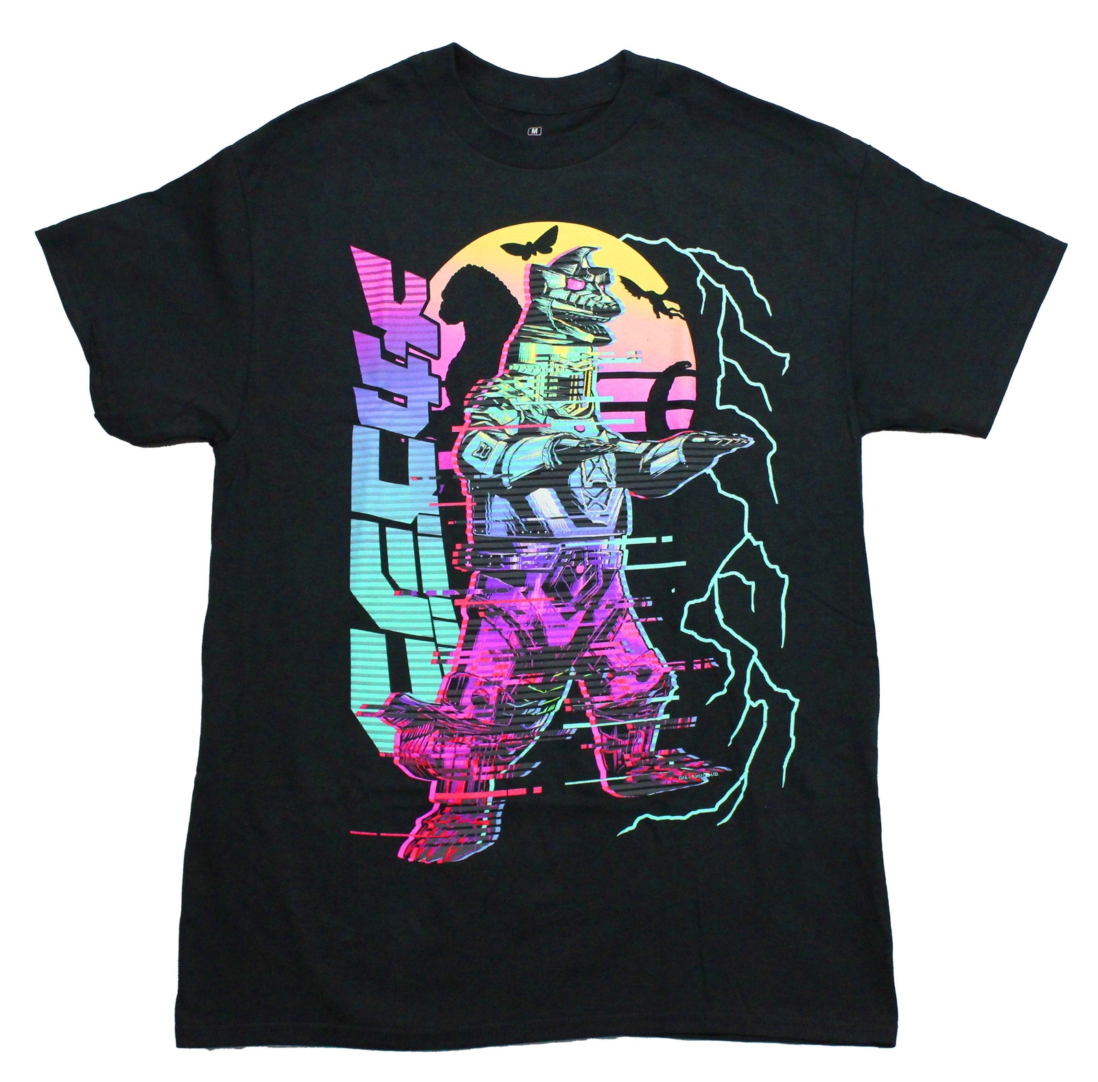 Godzilla MechaGodzilla New Adult T-Shirt - Walking Past Electrified Sunset gallery