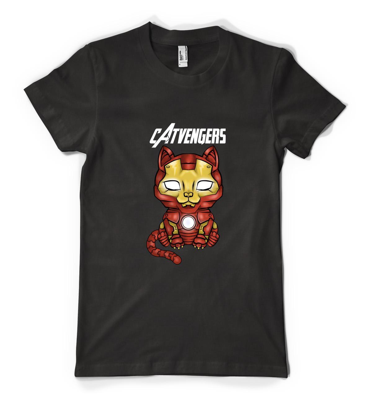 Catvengers Iron Man Cat Superhero Mashup Personalised Unisex Adult T Shirt gallery