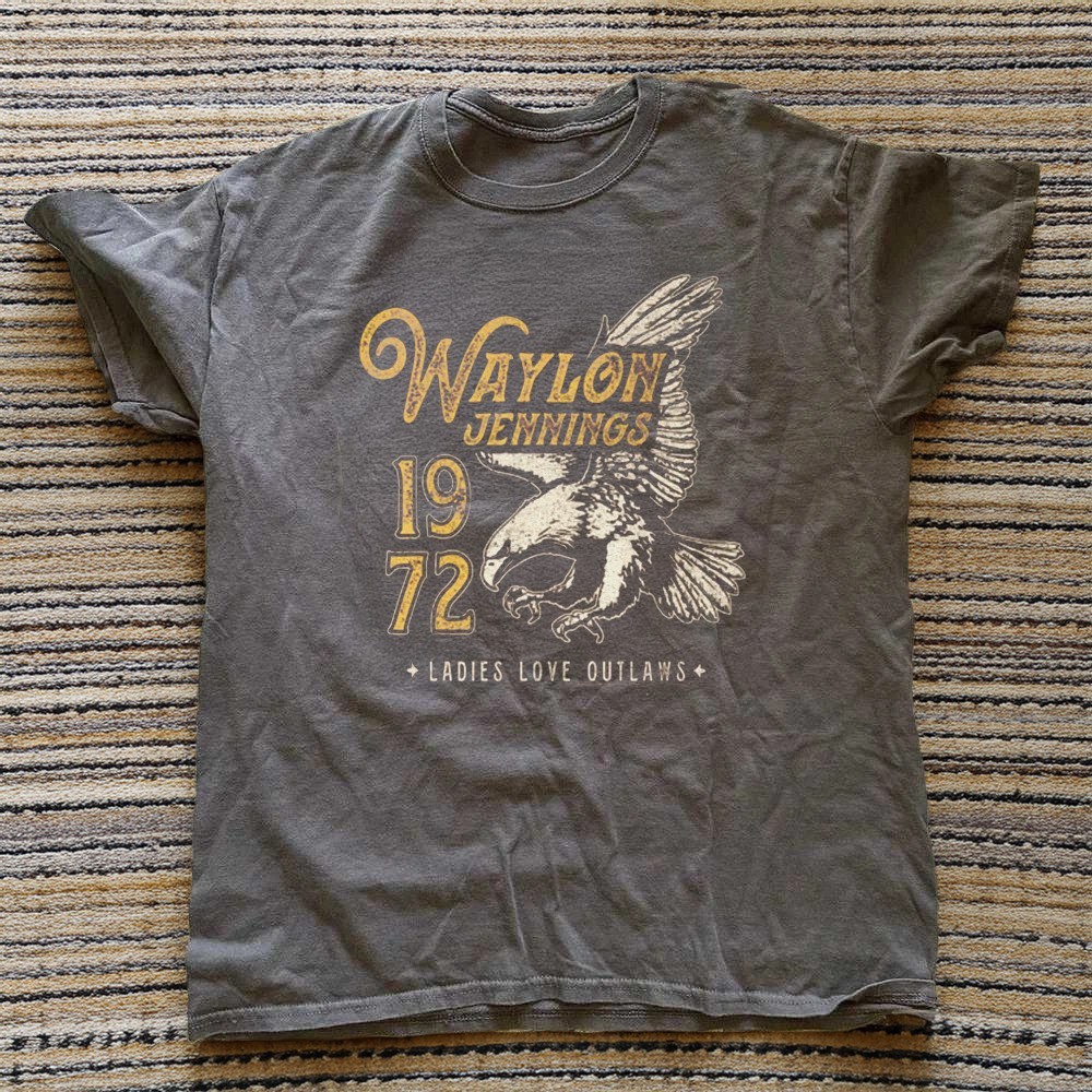 HOT! Waylon Jennings Tour 1972 Rare Charcoal Unisex T-shirt gallery