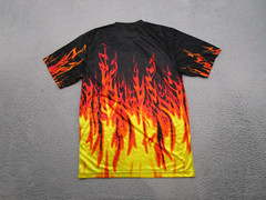 Vintage Y2K No Boundaries Sheer Lightweight Flame T-Shirt Mens Size M Grunge