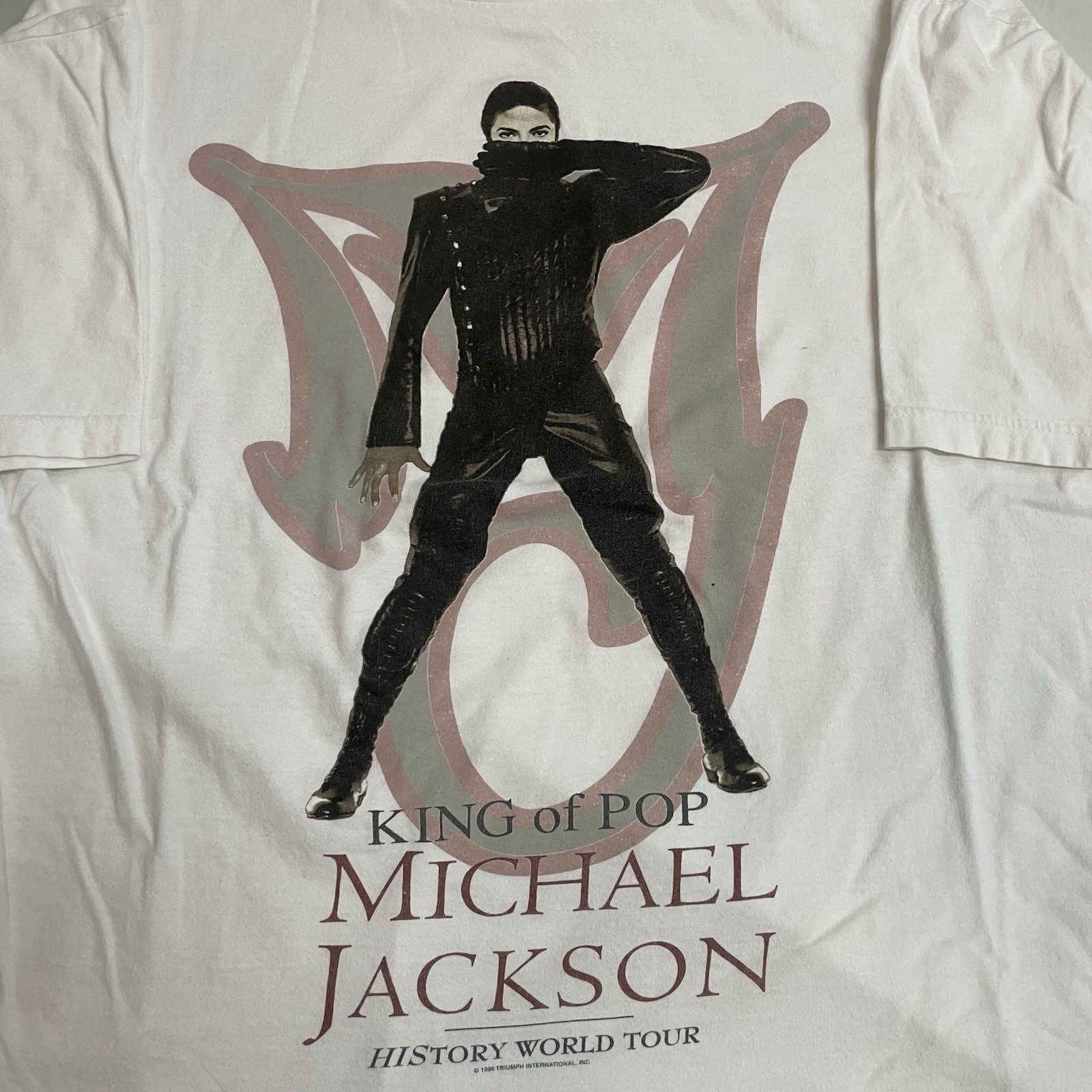 Vintage 1996 Michael Jackson King Of Pop History Tour White Men’s Tee Size XL gallery