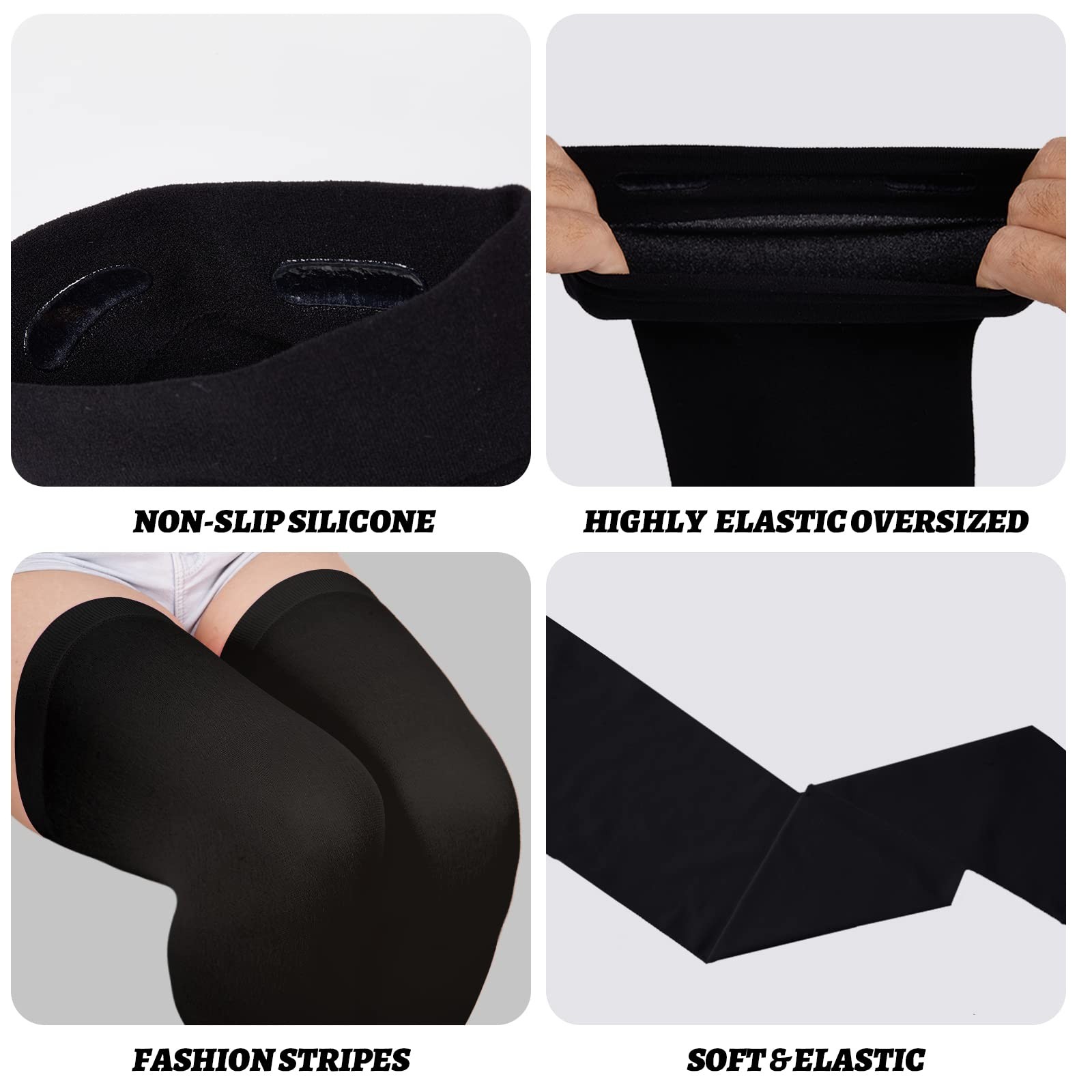 Plus Size Thigh High Stockings for Thick Thighs- Extra Long Womens Opaque Ove... gallery