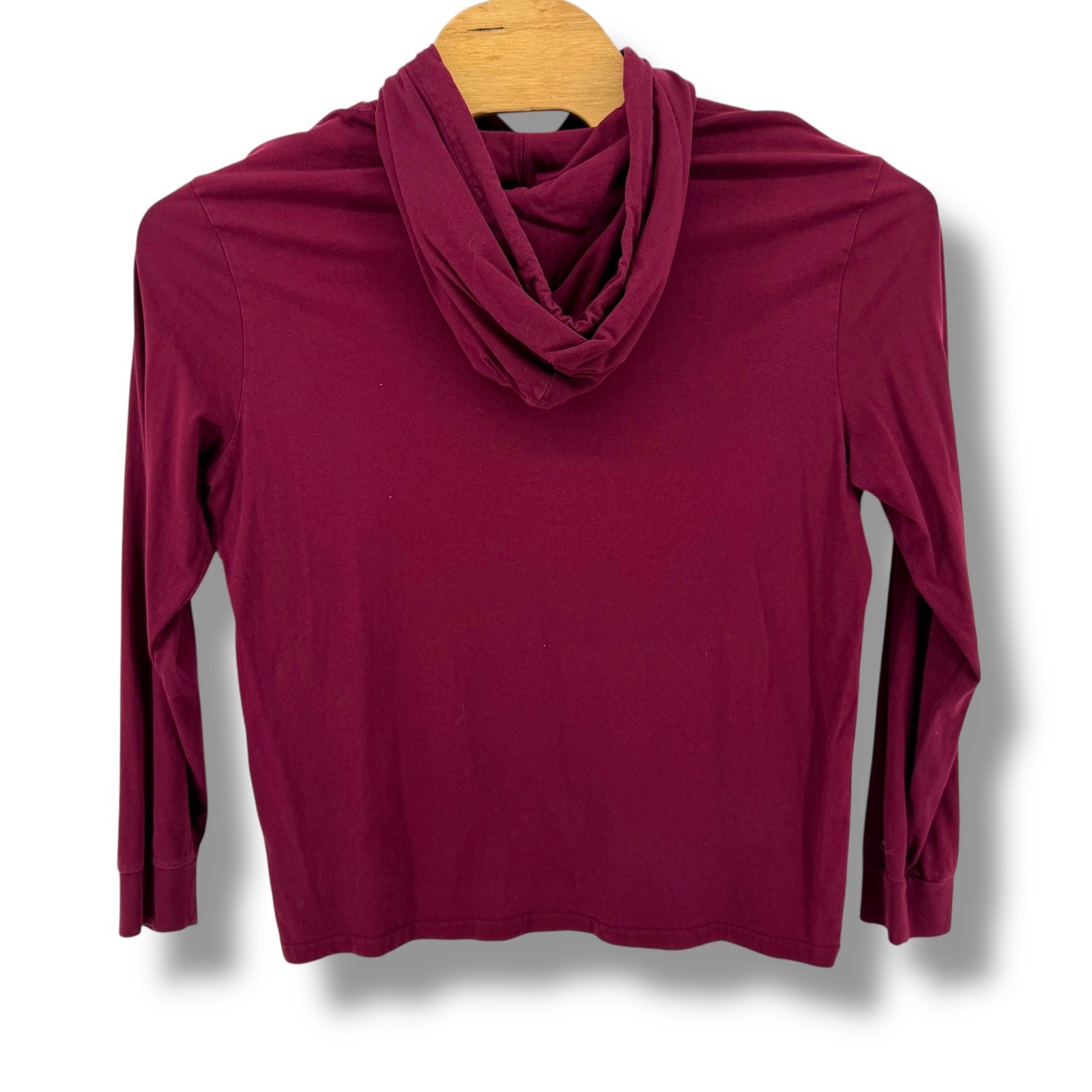 Polo Ralph Lauren Men's Burgundy Long Sleeve Hooded T-Shirt Tee Large gallery