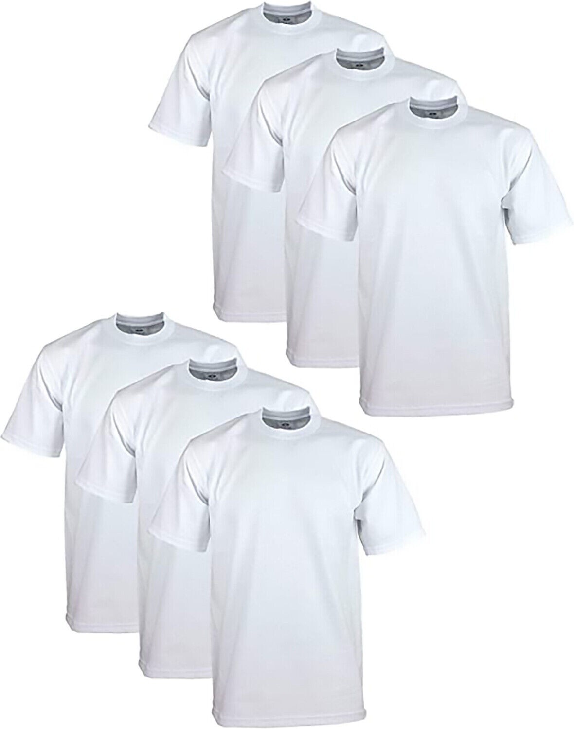 6 PACK PROCLUB PRO CLUB MENS HEAVYWEIGHT WHITE SHORT SLEEVE T SHIRTS COTTON TEE
