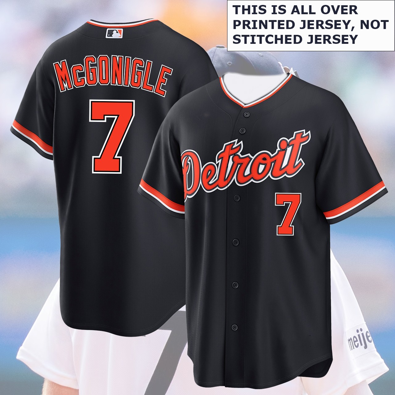 🔥NEW - Kevin #7 McGonigle Detroit Baseball Name & Number Player Print Gift Fan gallery
