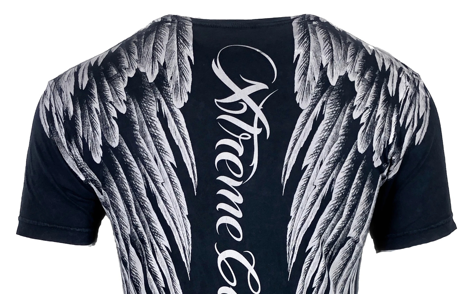 Xtreme Couture Affliction Men's T-Shirt AEROSMITH Black Wings Biker Tattoo MMA gallery