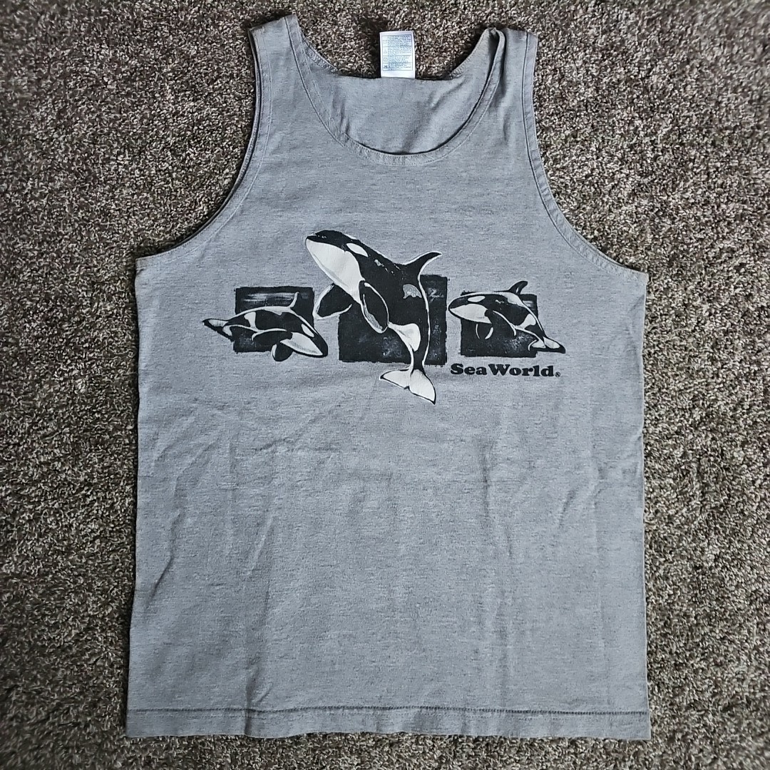 AAA Sea World Size Medium Sleeveless Tank Top w. Shamu Orca Whales gallery