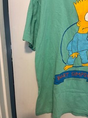 VTG Bart Simpson T Shirt 1990 Original L RARE Light Blue Single Stitch GROSS MAN