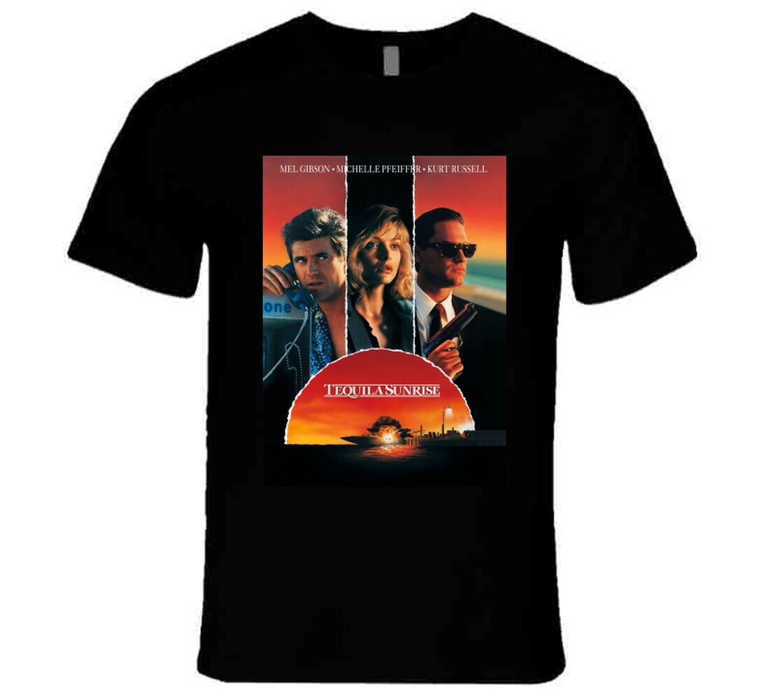 Tequila Sunrise Retro 80s Action Movie T Shirt gallery