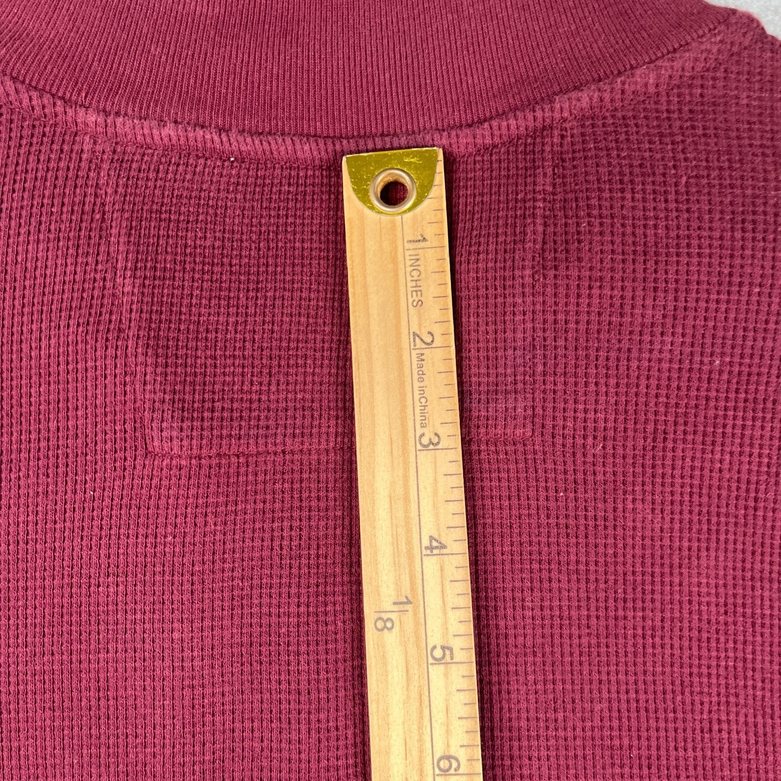 Banana Republic Henley Shirt Waffle Knit 1/2 Zip Burgundy Long Sleeve Pullover L gallery