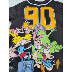 Vintage Nickelodeon 90s Baseball Jersey Cartoon Characters Black Men’s Size S