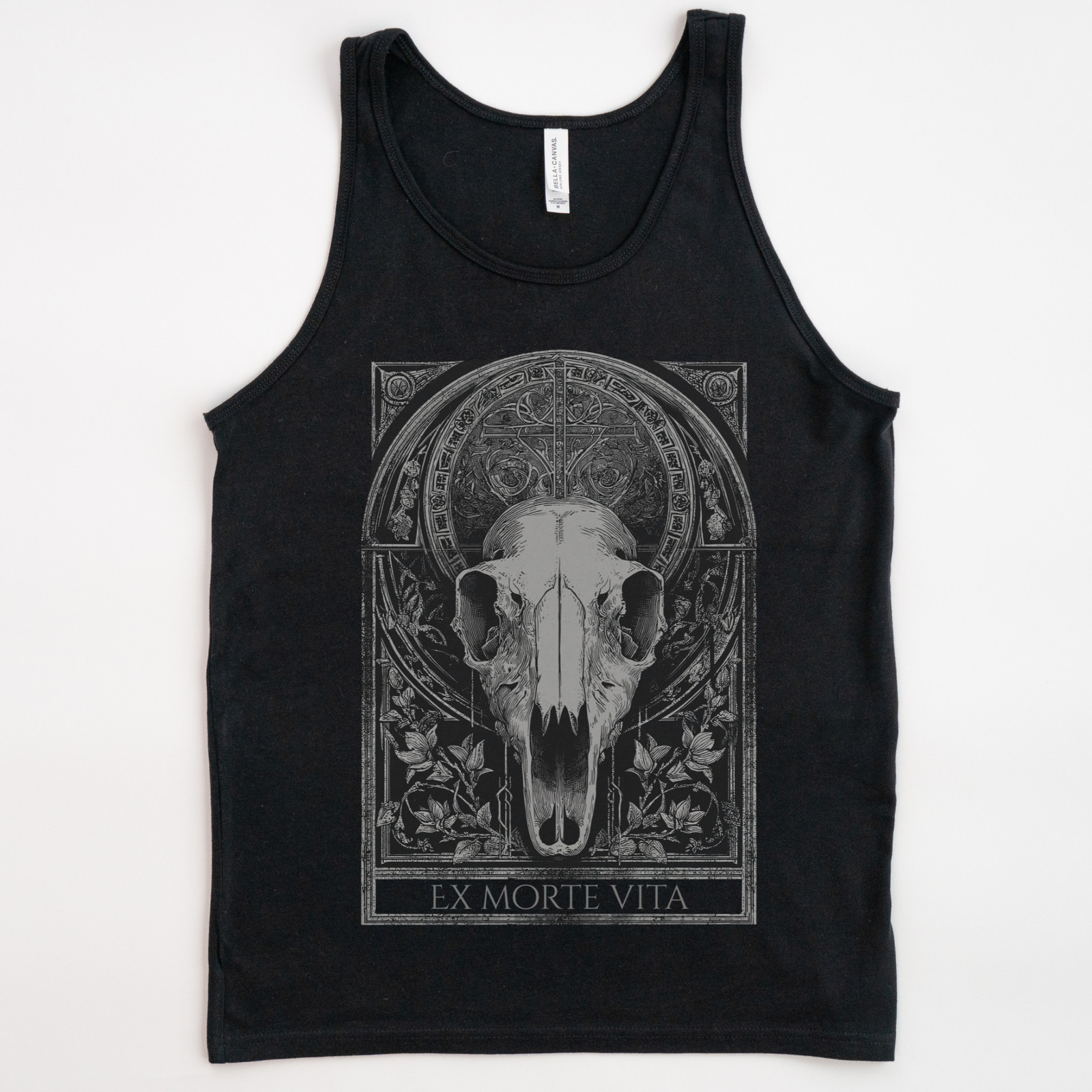 Occult Bull Skull Graphic Tank Top Alternative Goth Shirt Grunge Streetwear Top gallery