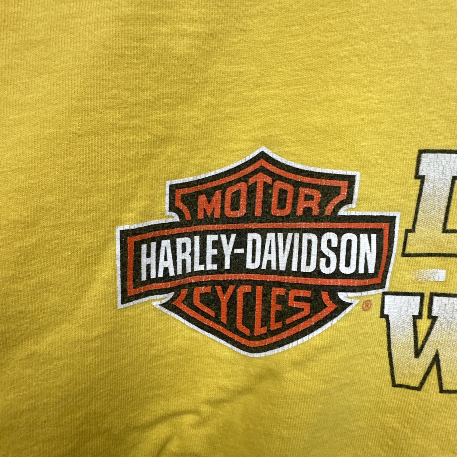 Harley Davidson Mens Yellow Las Vegas Nevada Motorcycle T Shirt XL Wide Open gallery