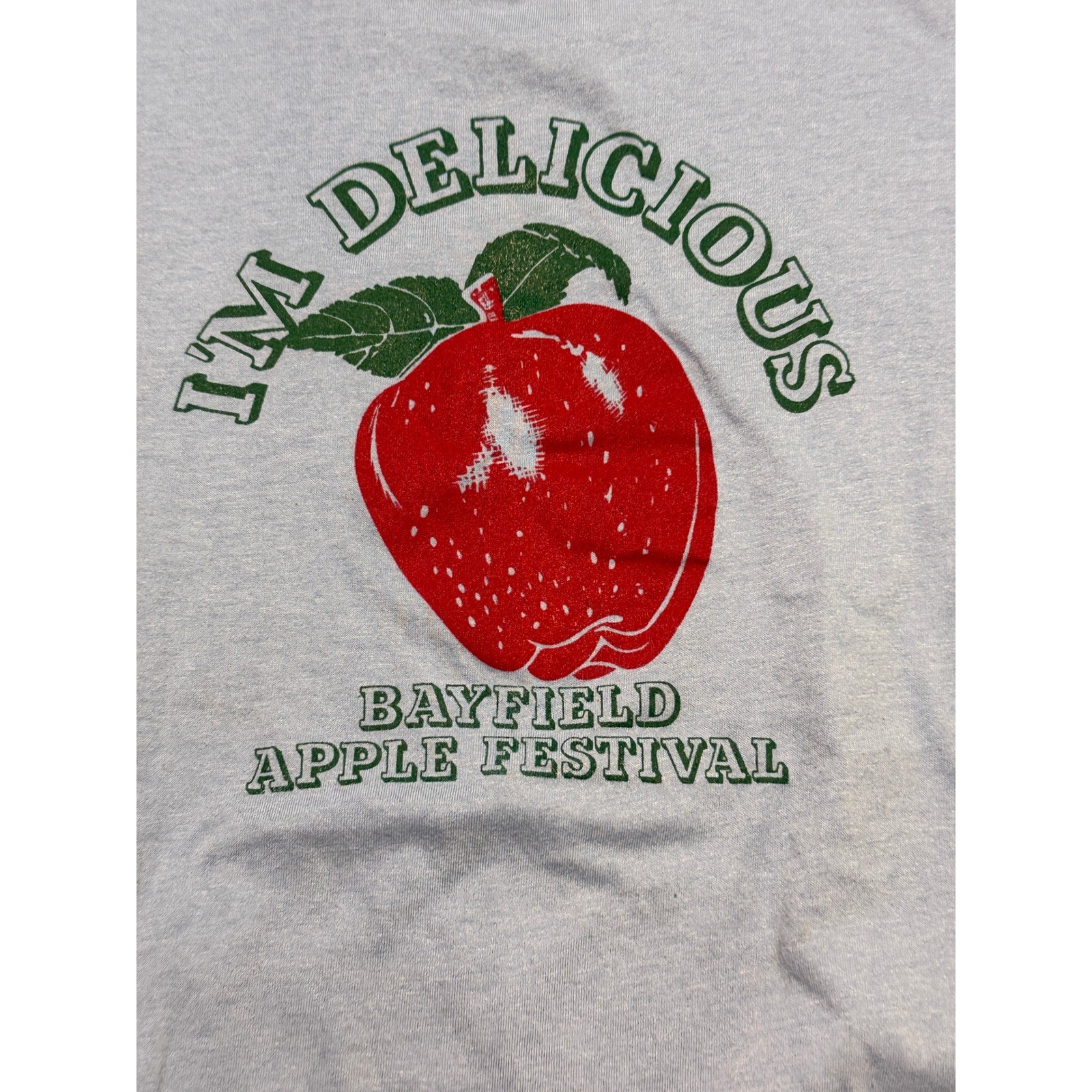 Mens Shirt Men's Medium? Red Blue Green I'm Delicious Bayfield Apple Festival gallery