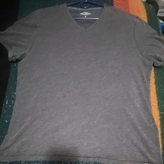 Flag & Anthem Dry Goods Supply Gray V-Neck Knit Cotton Blend T-Shirt XL Men