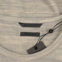JOHN VARVATOS Light Gray Heather Textured Japanese Fabric Crew Knit Shirt XL NWT
