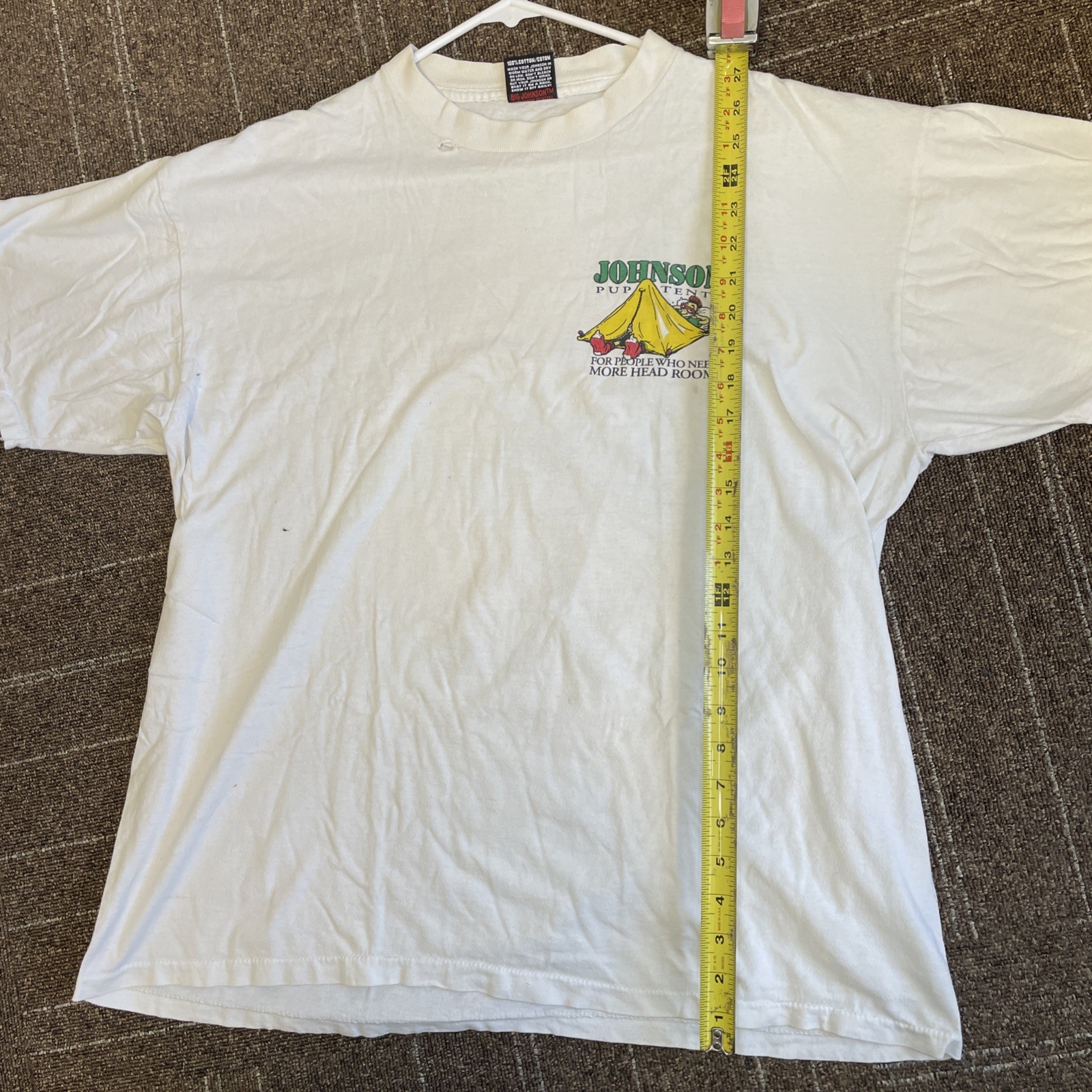 Vintage 90s BIG JOHNSON Pup Tents T-Shirt Single Stitch Camping Distressed gallery