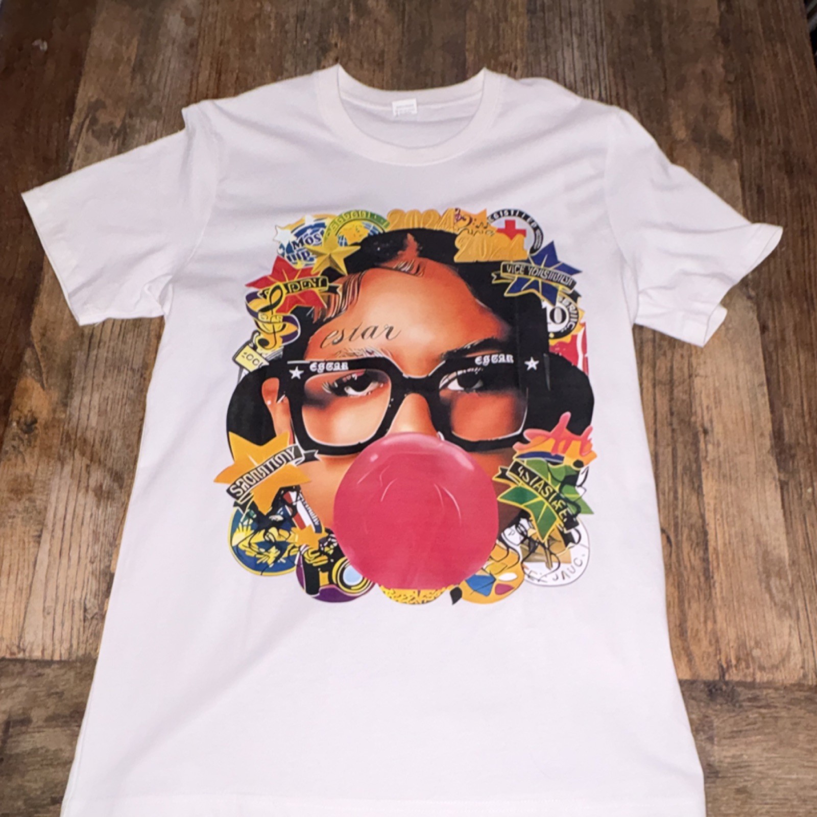 DIGIPRINT APPAREL White Graphic Print Ring Spun Cotton Crew Neck T-Shirt Men’s M