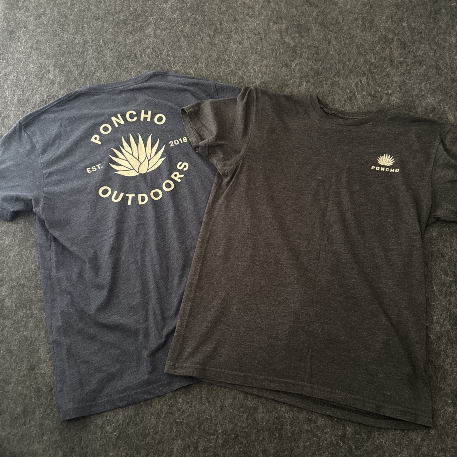 Poncho Outdoors Fishing T-Shirt Lot Men Sz M Gray Blue Crewneck Soft Cotton Rd* gallery