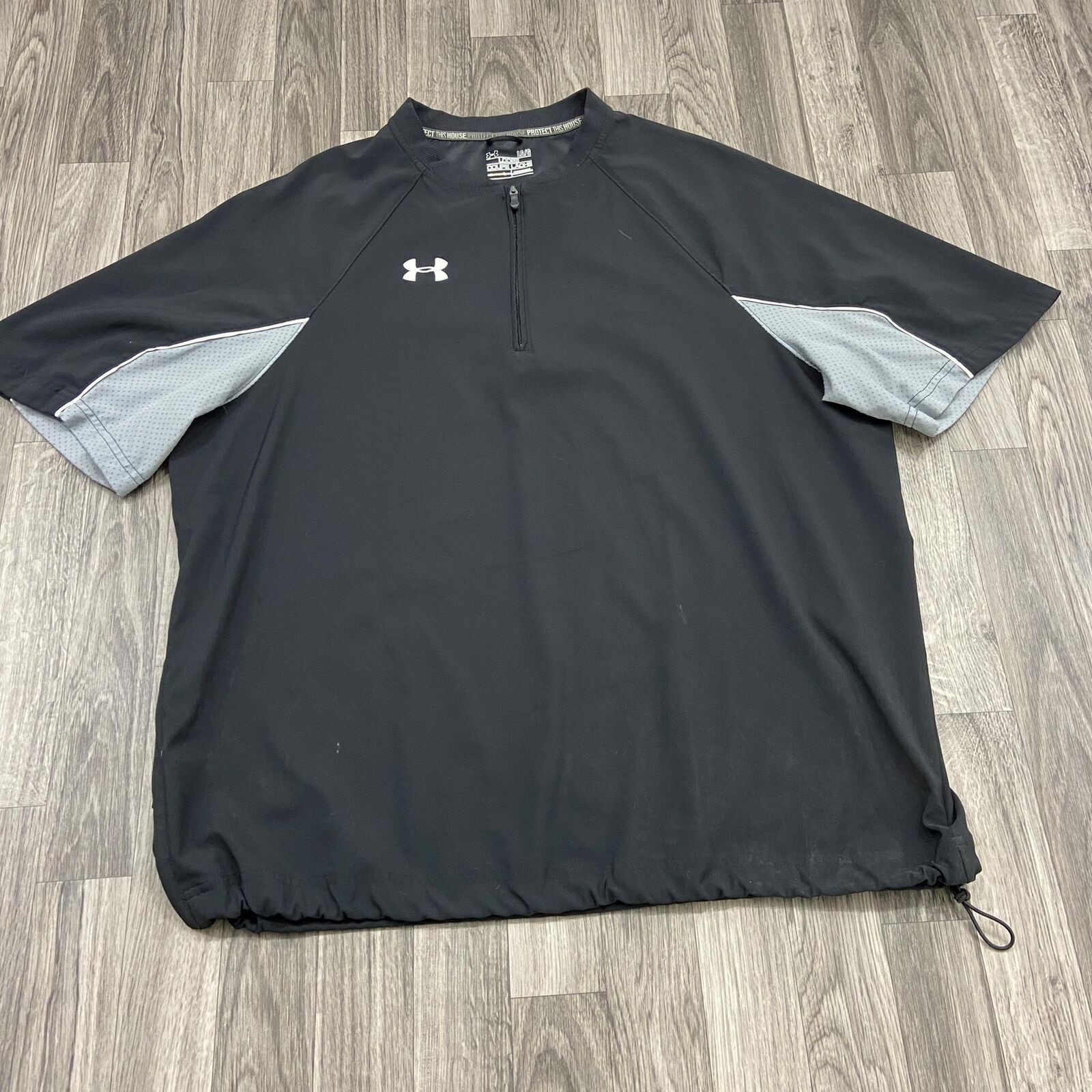 UNDER ARMOUR Loose All Season Gear Black 1/4 Zip Pullover T-Shirt Men's Size L gallery