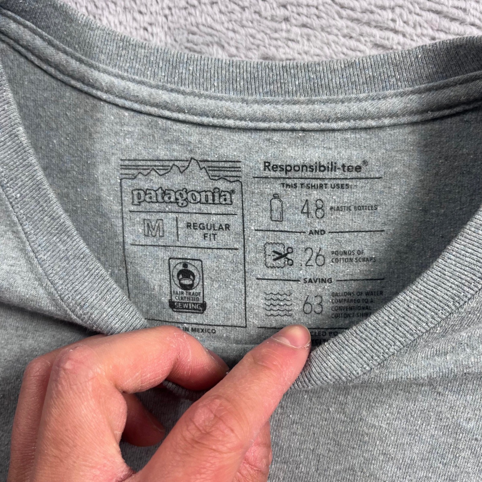 Patagonia Mens Responsibili-Tee Live Simply Camper Graphic T-Shirt Grey M gallery