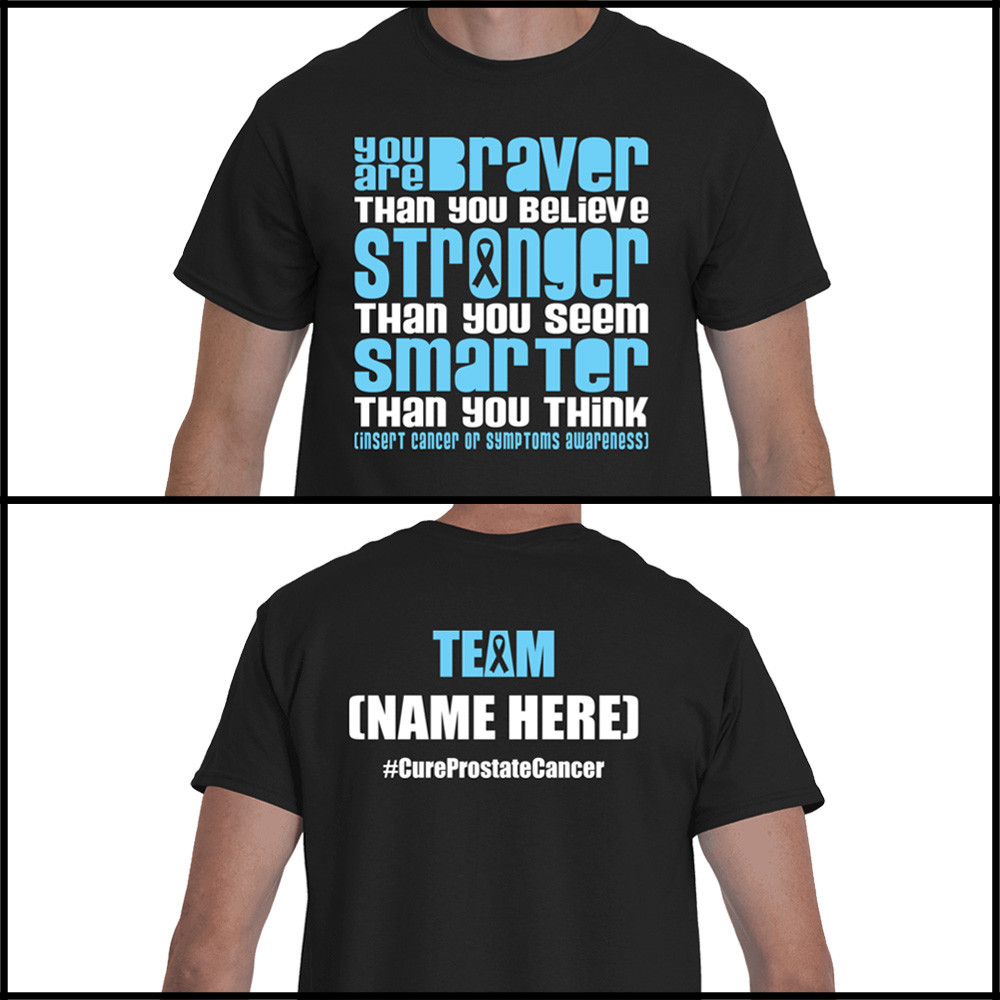Personalized Prostate Cancer Awareness T-Shirt Braver Light Blue Ribbon Custom gallery