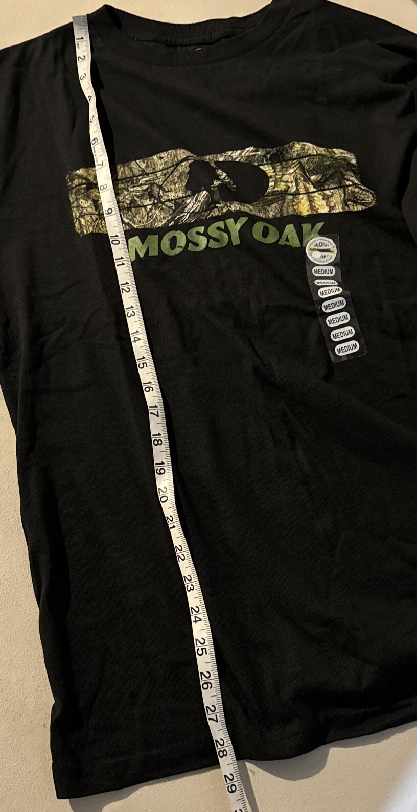 Mossy Oak Men's Medium Long Sleeve Black T-Shirt With Camouflage Logo gallery
