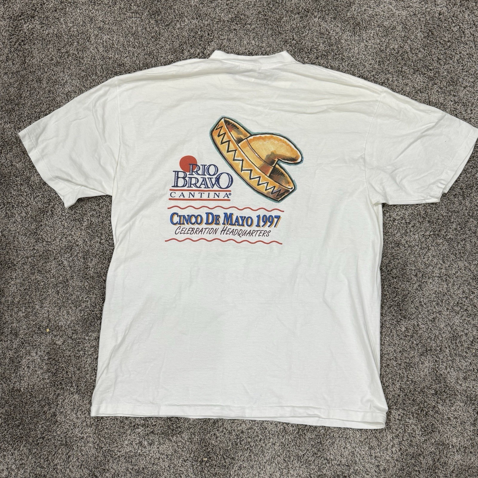 VINTAGE 1997 Single Stitched Rio Bravo Cantina Cinco De Mayo ONEITA PowerPro XL gallery