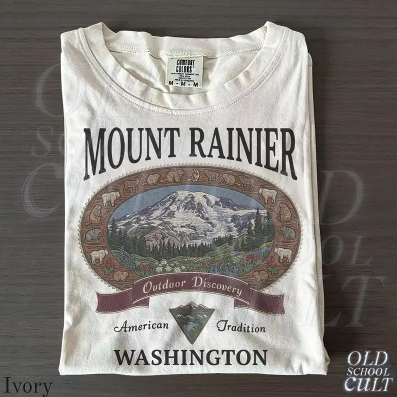 Vintage Mount Rainier Washington Graphic Comfort Tee gallery