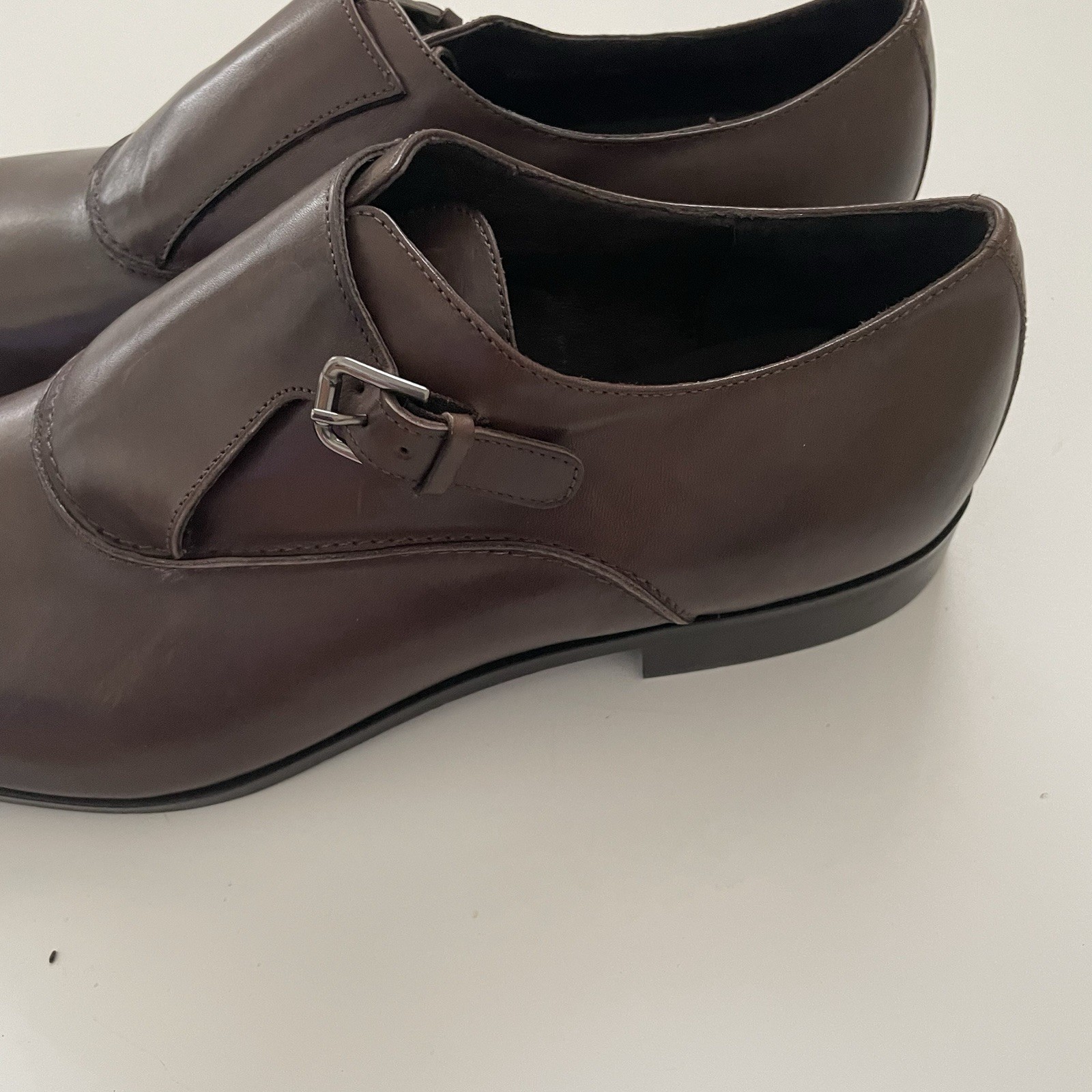Donald J Pliner Men Sergio-TK Monk Strap Shoes 15M Expresso Brown Italian New gallery