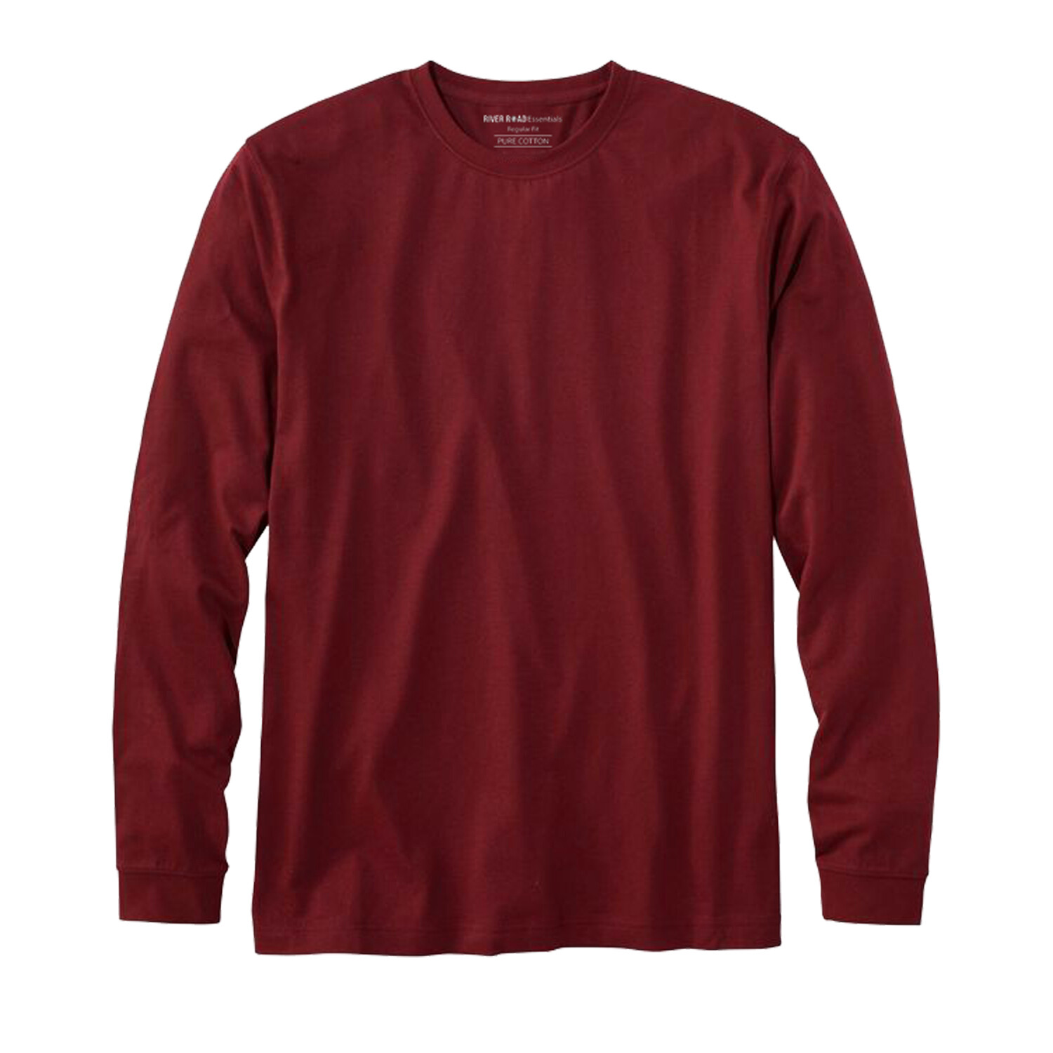 River Road Mens Long Sleeve T-Shirt Ribbed Cuffs Classic Crewneck Cotton Tee TOP gallery