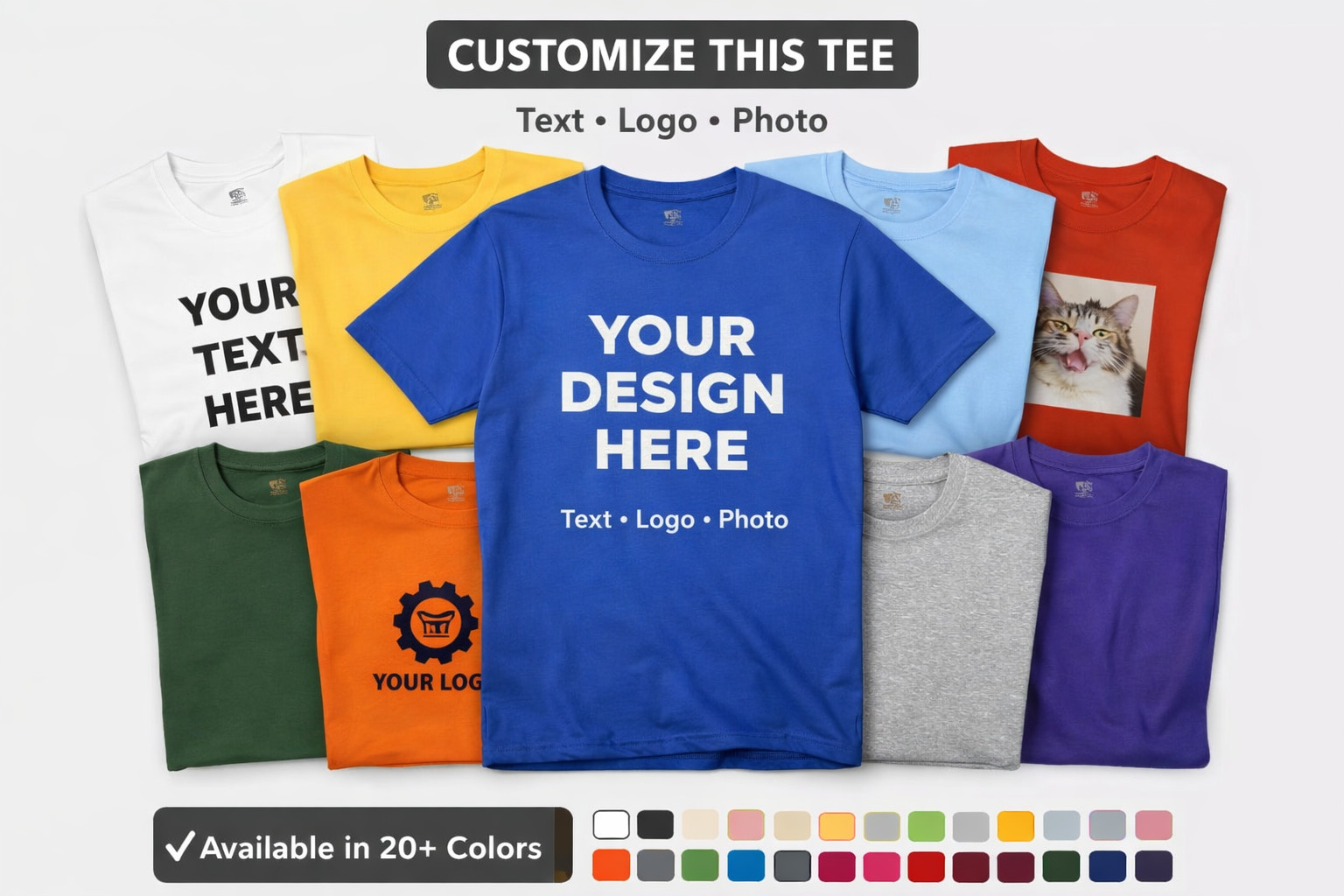 Custom T-Shirt Personalized Photo Text Logo Your Design Gildan 5000 Print EU USA gallery