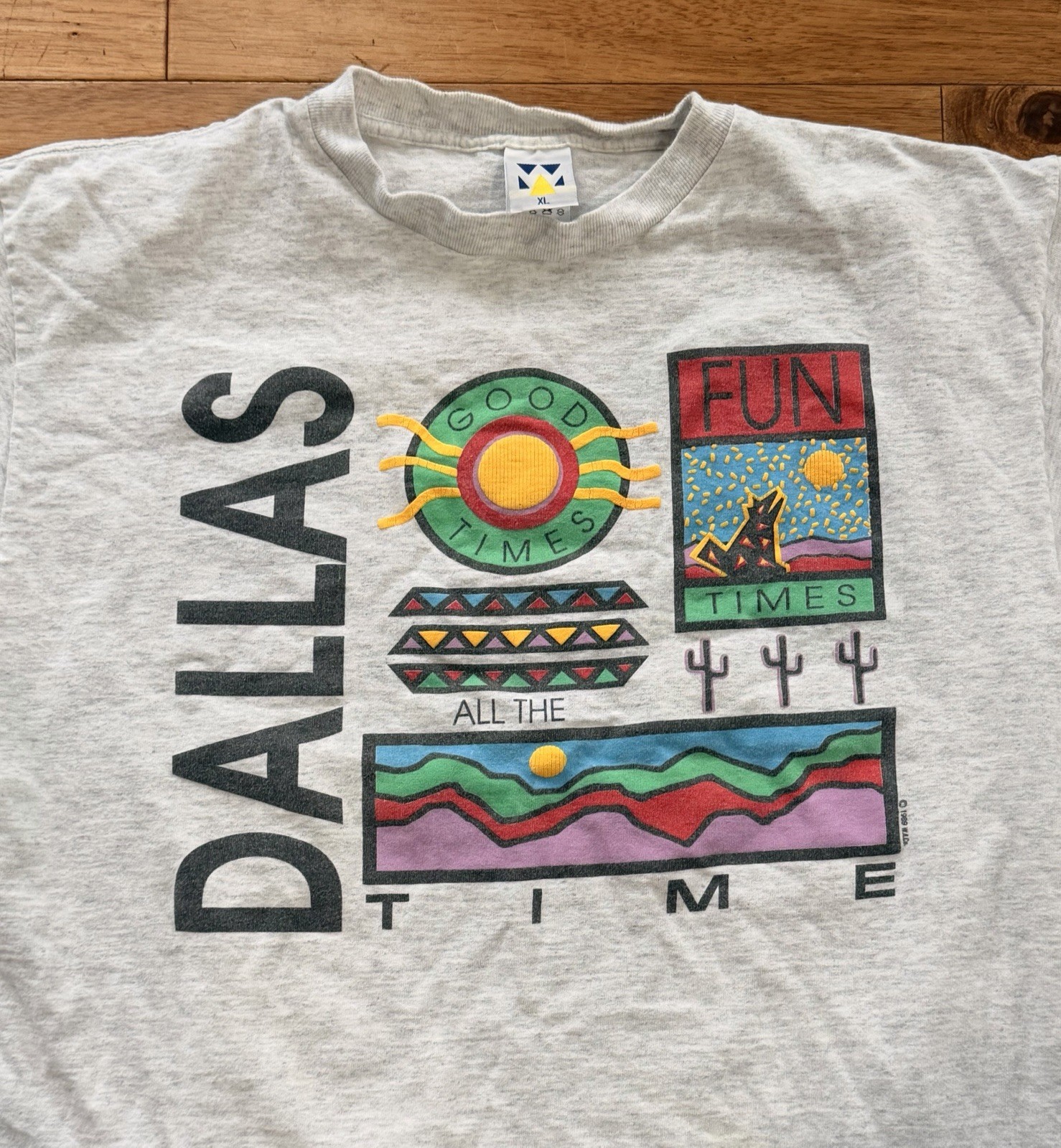 Vintage Dallas Texas Graphic T Shirt XL Southwest Desert Art Single Stitch gallery