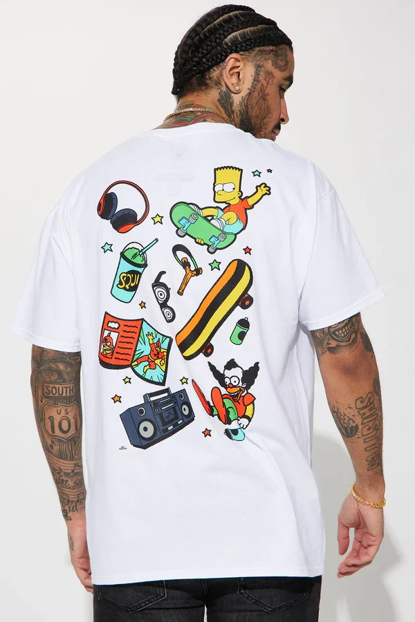 The Simpsons Mens Bart Simpson & Krusty The Clown Icons White Shirt NWT S-3XL gallery