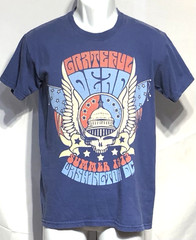 1973 Vintage Grateful Dead Small Washington DC Tour T-Shirt Tee Gildan Blue