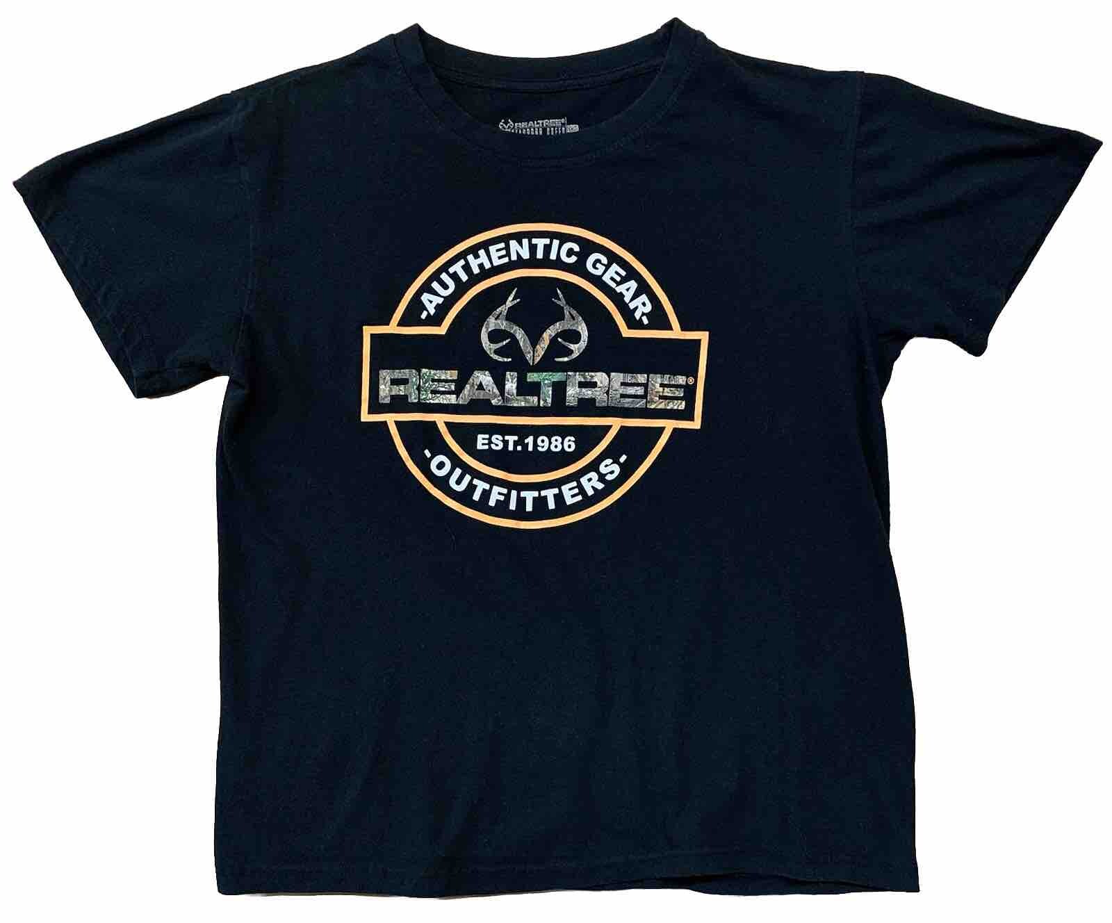 Realtree Authentic Gear Outfitters Est. 1986 Outdoor T-Shirt Size Large Black