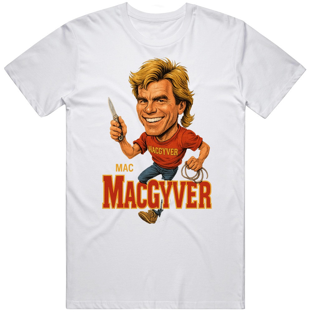 MacGyver Vintage Retro Caricature T Shirt gallery